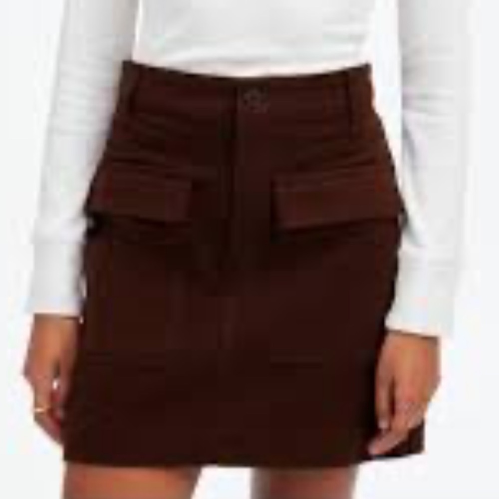 Madewell Chocolate Brown utility Skirt 2